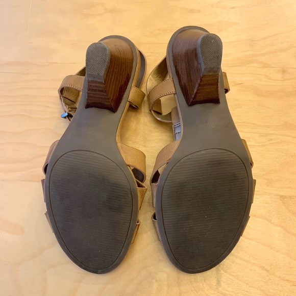 Couch and Four Light Tan Low Heel Wedge Sandals - Picture 2 of 6